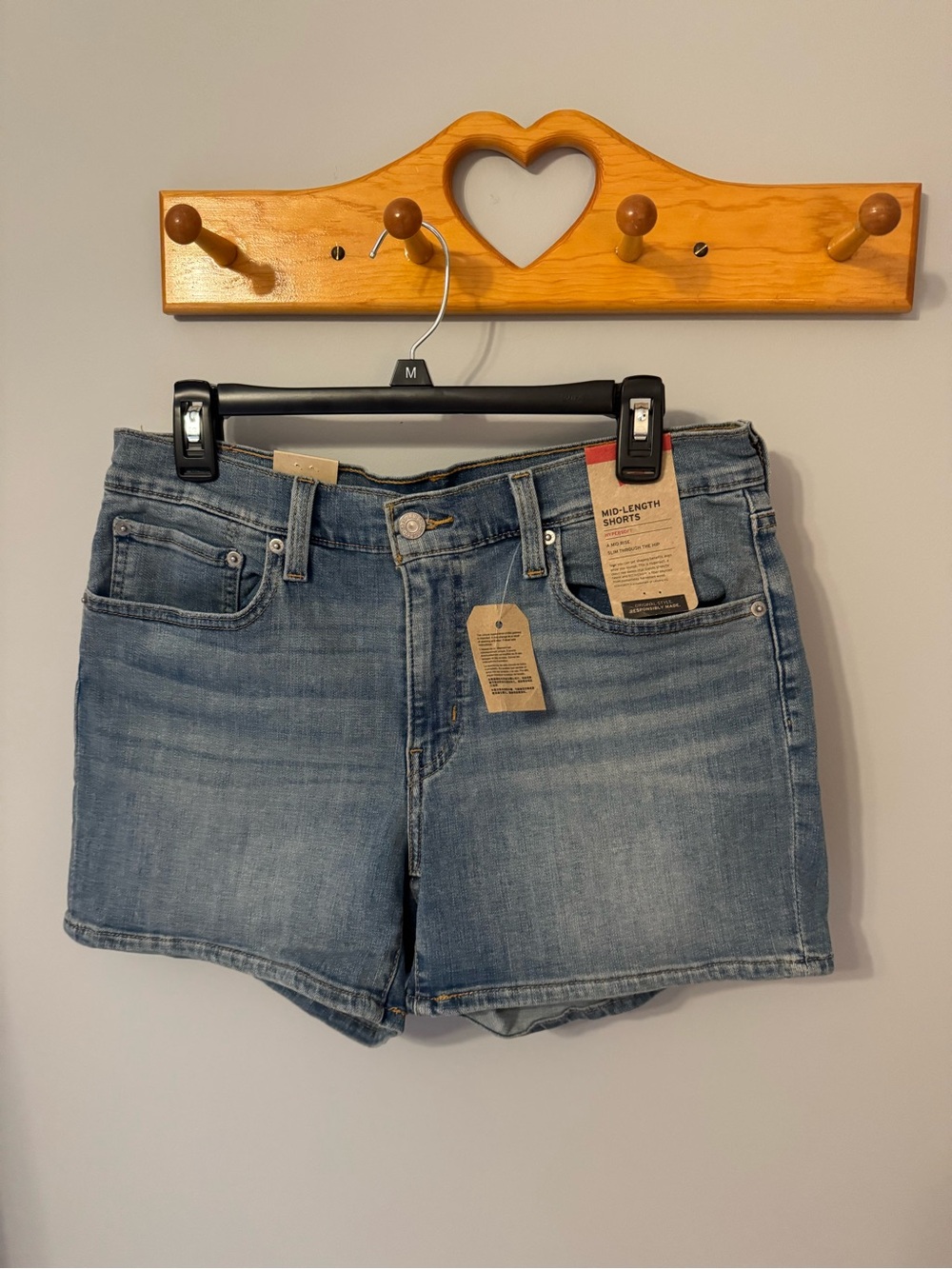 Levi's Blue Mid-Length Denim Shorts